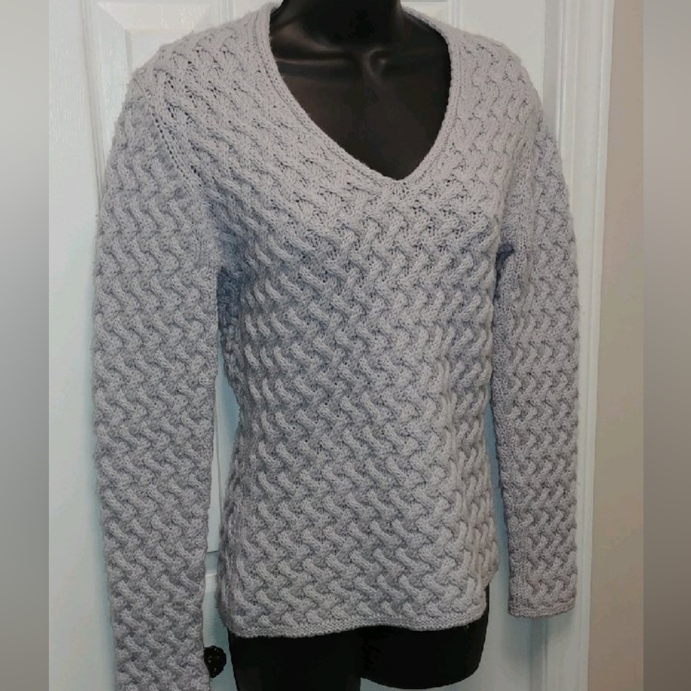 Islander V-Neck Cable Knit Sweater